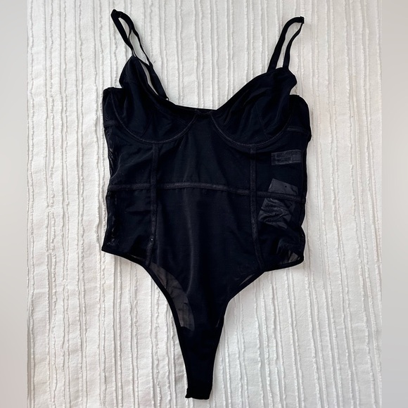 Forever 21 Tops - NWT Forever 21 Black Sheer Bodysuit Sz. M